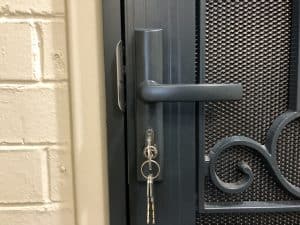 decorative door - close up of lock